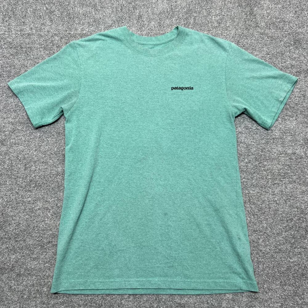 Patagonia Shirt Mens Small Green Responsibili-Tee Graphic Outdoors Hiking Tee